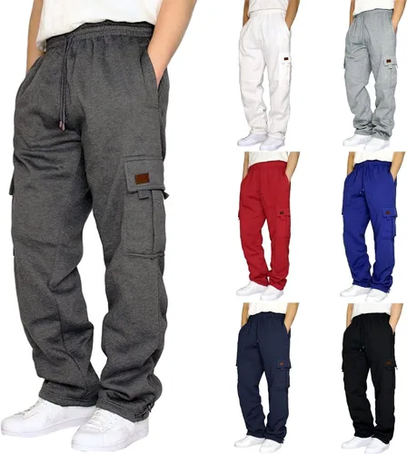 Vista 6 de Pantalones deportivos para hombre, ajuste holgado, pantalones deportivos para hombre, pantalones deportivos de ajuste holgado, con cordón
