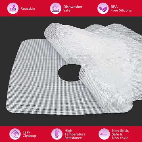 Vista 2 de GUCUJI Paquete de 5 hojas de deshidratador de silicona antiadherente prémium para secador de frutas Nesco FD-80 y FD-80A