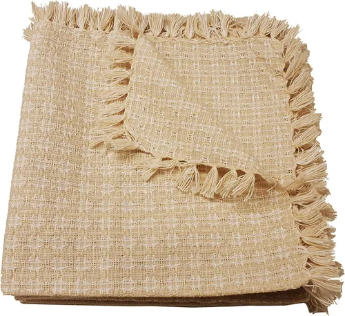 Vista 19 de Juego de 6 servilletas, verde botella tejidas con flecos, servilletas 100% algodón, tamaño 20x20 pulgadas, adecuadas para cenas formales, comidas