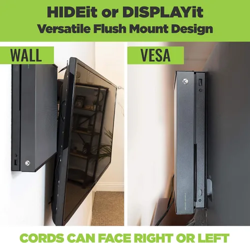 Vista 3 de HIDEit Mounts X1X Bundle, Wall Mounts for Xbox One X and Controllers, Steel Mounts for Xbox One X and Two Controller Mounts to Safely Store Your