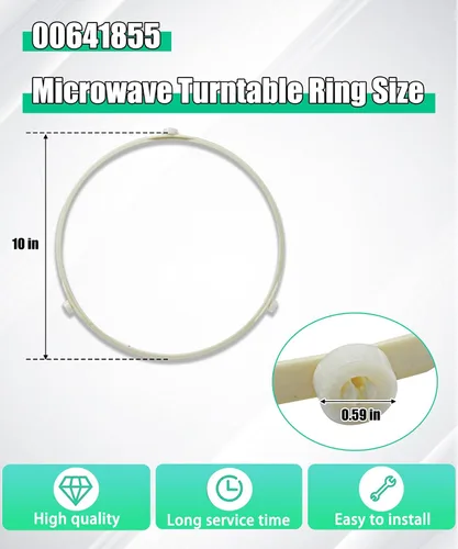 Vista 3 de 00641855 Soporte de bandeja giratoria para microondas con anillo de rueda de rodillo compatible con microondas BoschGaggenauThermador - Reemplaza