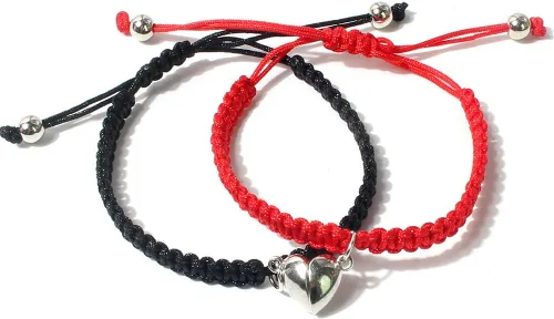 Vista 5 de 2 pulseras magnéticas para parejas para mujeres y hombres, atracción de sol y luna a juego, pulseras hechas a mano, regalos para novio, novia, mejor