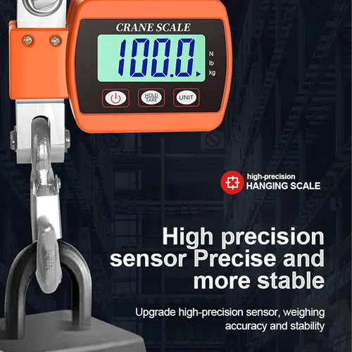 Vista 4 de Báscula digital de gancho para colgar, escala de grúa electrónica de 1102 libras, 1,102.3 lbs, pantalla LCD, báscula de peso portátil para colgar