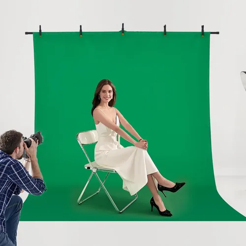 Vista 8 de VEVOR Soporte de telón de fondo, 5 x 6.5 pies, kit de soporte de fondo ajustable para fotos, soporte de fondo portátil con 3 barras transversales