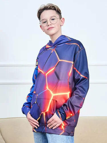 Vista 2 de UNICOMIDEA - Sudadera unisex para niños con estampado 3D, sudadera con bolsillo para 3-15 años