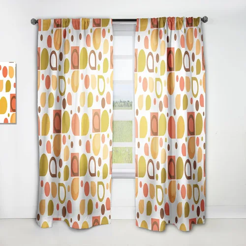 Vista 11 de DesignQ Cortinas con patrón hexagonal retro IX para dormitorio, cortinas para sala de estar, cortinas con aislamiento térmico, panel individual, 52