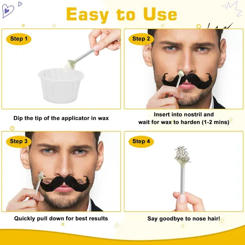 Vista 5 de Kit de cera de nariz de 4.23 oz, kit de cera para el vello de la nariz para Blanco