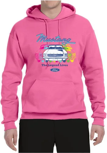 Vista 3 de Wild Bobby Ford Mustang The Legend Lives - Sudadera con capucha unisex con diseño de coches y camiones