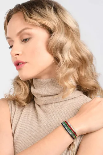 Vista 6 de ZAVANA Pulseras ajustables para mujeres y adolescentes, delicadas pulseras de tenis deslizantes para mujeres con circonitas cúbicas transparentes