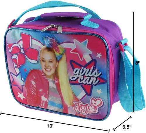 Vista 4 de Nickelodeon JoJo Siwa - Bolsa de almuerzo aislada con correas ajustables para el hombro, A17331