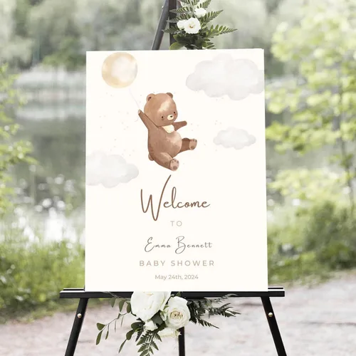 Vista 6 de Letrero personalizado para baby shower, letrero de bienvenida con soporte, letrero de bienvenida de niño azul, nombre y fecha personalizados