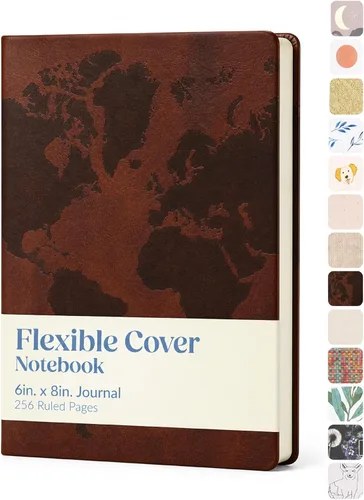 Vista 22 de WORLD TRAVELER Eccolo Medium Lined Journal Notebook, A5 Writing Journal, 256 Ruled Ivory Pages, Ribbon Bookmark