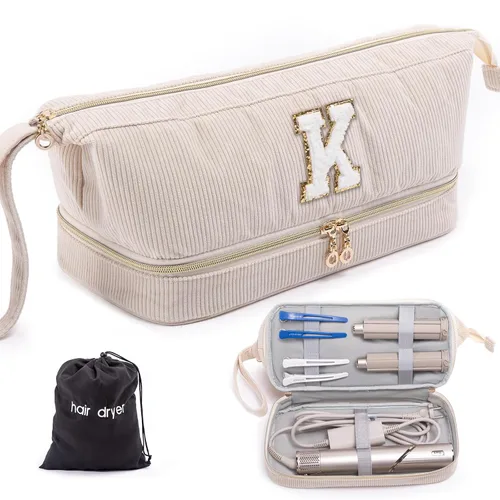 Vista 30 de Shark FlexStyle/SmoothStyle - Estuche para secador de pelo personalizado, organizador de viaje de doble capa con bolsa de secador de pelo, secadora