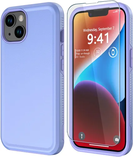 Vista 27 de Diverbox Funda para iPhone 14 [a prueba de golpes] [a prueba de caídas] [protector de pantalla de vidrio templado], funda de protección resistente