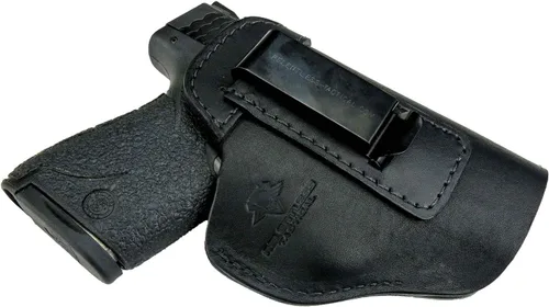 Vista 14 de Relentless Tactical IWB The Defender - Funda de cuero para pistolas S&W M&P Shield, GLOCK 17 19 22 23 32 33, Springfield XD & XDS, y pistolas