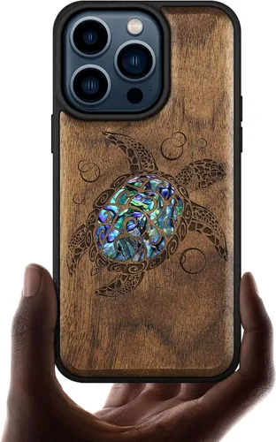 Vista 10 de Carveit Funda magnética de madera para iPhone 15 Pro, compatible con cargadores inalámbricos MagSafe, funda a prueba de golpes, carcasa hecha a mano