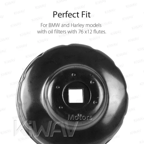 Vista 5 de KiWAV Llave de filtro de aceite herramienta de extracción para BMW 76 mm x 12 flautas