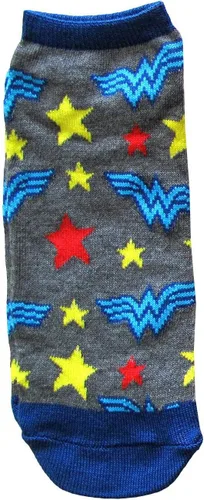 Vista 2 de Hyp DC Comics Wonder Woman Classic Juniors - Paquete de 5 calcetines tobilleros de corte bajo (4-10)