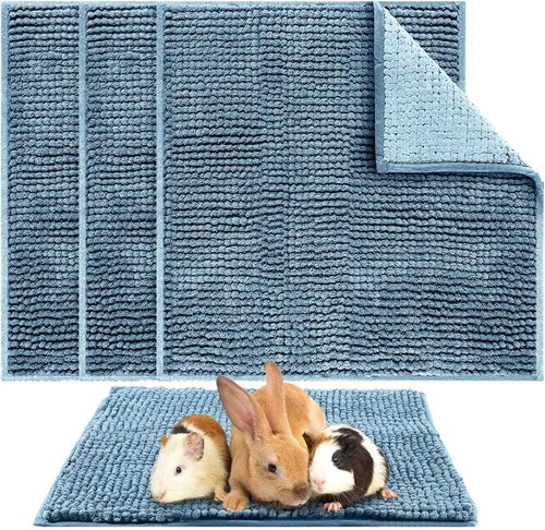 Vista 21 de Amylove 4 piezas de forro para jaula de conejillo de indias, ropa de cama para conejillo de indias, alfombrilla para puerta de perro para patas