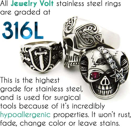 Vista 2 de JewelryVolt Anillo de acero inoxidable para cóctel