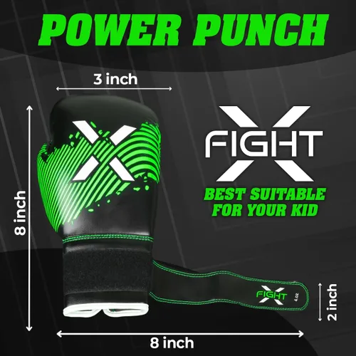 Vista 3 de Guantes de boxeo para niños de 3 a 8 años, 4 6 onzas, entrenamiento MMA, niños, niñas, guantes de kickboxing para entrenamiento, saco de boxeo, Muay