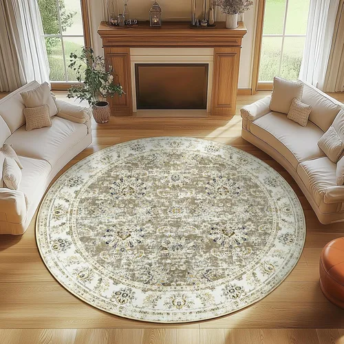 Vista 190 de jinchan Fiora - Alfombra lavable de área pequeña, alfombra de entrada floral de medio círculo de 2 x 3, tapete de media luna de pelo bajo, suave