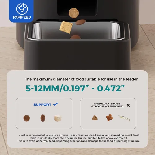 Vista 7 de PAPIFEED Comedero automático para gatos con cámara, 1080P HD y visión nocturna, dispensador de comida para gatos de 6 litros con aplicación