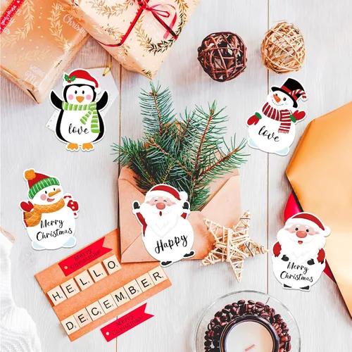 Vista 4 de 12 estilos, 240 páginas, notas adhesivas de Navidad, bloc de notas, muñeco de nieve, autoadhesivo, bloc de notas para Navidad, vacaciones, hogar