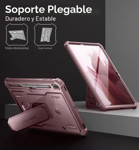 Vista 6 de Dexnor Funda para Samsung Galaxy Tab S7 FE de 12.4 pulgadas (2021), [protector de pantalla y soporte integrados] con soporte para bolígrafo