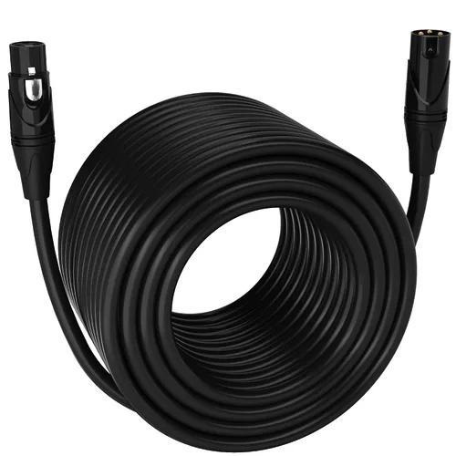 Vista 19 de LyxPro Cable de micrófono XLR hembra a macho de ángulo recto de 3 pines de 1.5 pies para altavoces amplificados, interfaz de audio, rendimiento