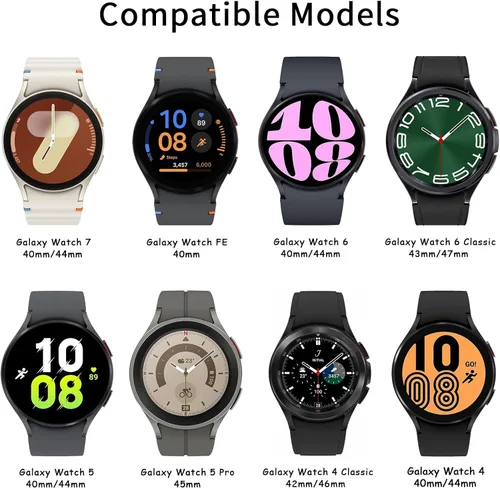 Vista 5 de Meliya Correas sin espacio solo compatibles con Samsung Galaxy Watch 7 FE 6 5 4 Band 1.575 in 144.4 ft/Watch 6 Classic Band 1.693 in 1.850 in/Watch