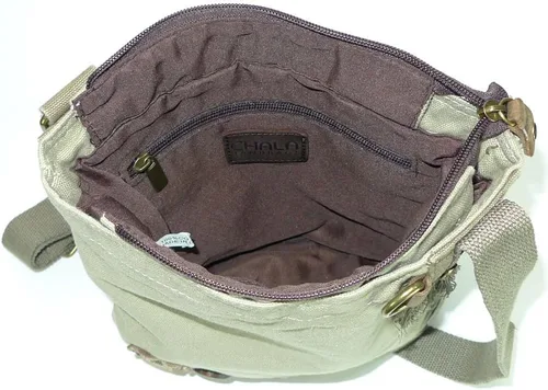Vista 4 de Chala Bolsos bandolera de lona con llaveromonedero - (Chihuahua Puppy), Arena, Bandolera