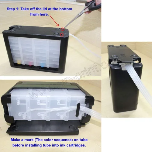 Vista 3 de UP Sistema de tinta continua de tinta DIY kits compatibles para HP 56 57 60 61 63 65 74 75 92 93 94 95 21 22 26 27 28 62 100 101 102 901 702 703 704