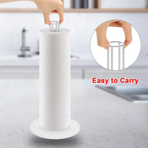 Vista 5 de NearMoon Soporte para toallas de papel, dispensador de toallas de papel de metal resistente con base de mármol, tamaño estándar o jumbo para Acabado