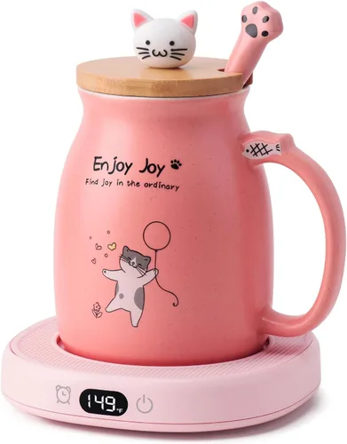 Vista 10 de Calentador de taza de café, You are Awesome Taza con calentador de café, calentador eléctrico de taza de café para escritorio 8H apagado automático