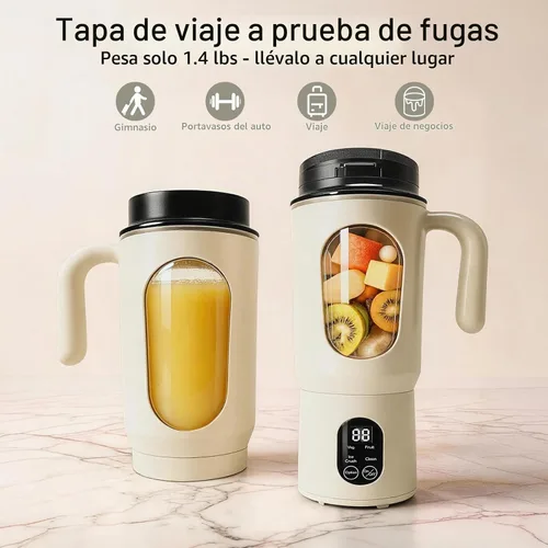 Vista 3 de Batidora portátil para batidos, 580ML USB-C recargable Juicer Cup (beige)