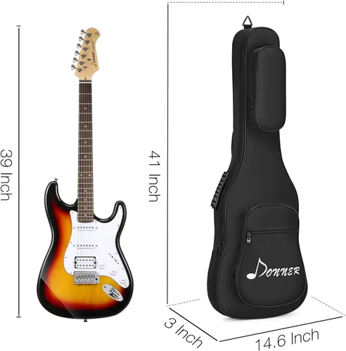 Vista 6 de Donner Estuche para guitarra, Moderno Bolsa eléctrica