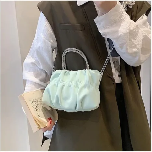 Vista 3 de Bolso de hombro acolchado para mujer, bolso de mano de diseño moderno de verano, bolso de hombro ligero de cuero vegano para niñas
