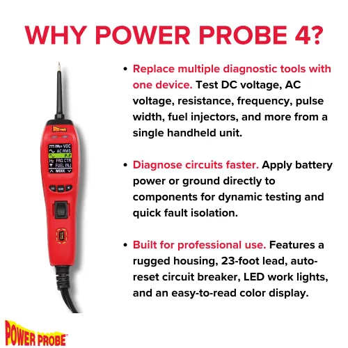 Vista 4 de Power Probe IV - [Herramienta de prueba de diagnóstico automotriz, medidor de voltios digital, resistencia de corriente CA/CC, probador de circuito]