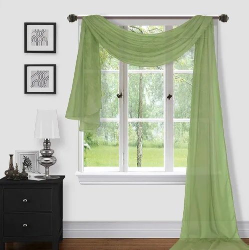 Vista 11 de Sapphire Home Cortinas de cenefa para ventana, cenefas transparentes extralargas para ventanas, cortinas de gasa para sala de estar, cocina