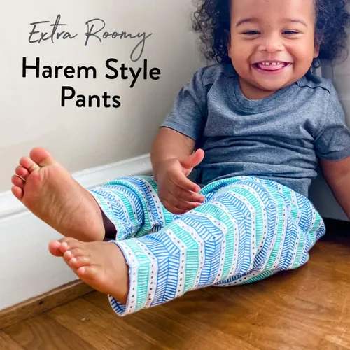Vista 4 de HonestBaby Baby Infant Organic Cotton Cuff-Less Harem Pants Multi-Pack