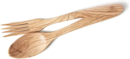 Vista 2 de Berard 02774 - Juego de ensalada artesanal de madera de olivo francés, 12 pulgadas