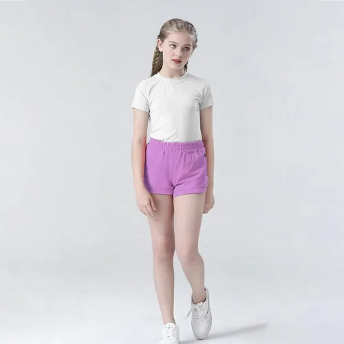 Vista 4 de BIG ELEPHANT Pantalones cortos deportivos para niñas adolescentes con bolsillos de malla con cremallera para baloncesto, fútbol, correr, ciclismo