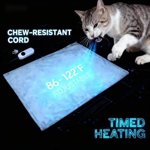 Vista 2 de Casa para gatos climatizada resistente a la intemperie para gatos ferales, refugio elevado de plástico aislado de 2 pisos con puerta de escape, Gris