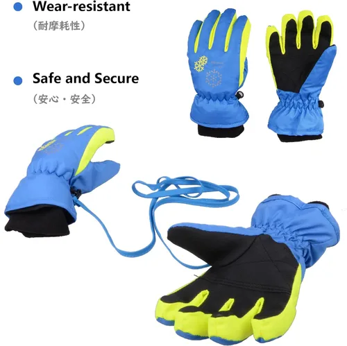 Vista 6 de JEELAD Guantes de nieve para niños, guantes de esquí de invierno, guantes de snowboard para niños y niñas, guantes de nieve de invierno