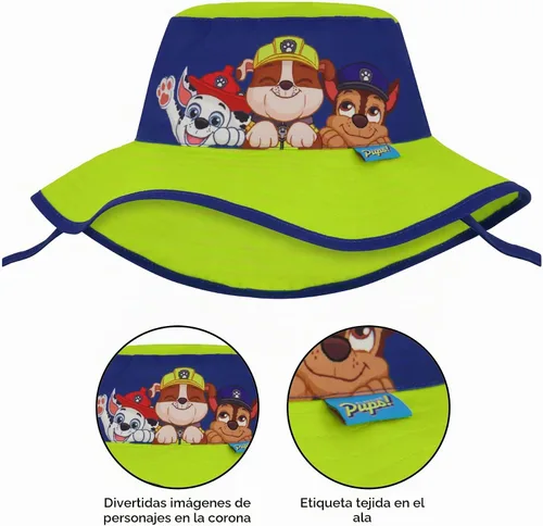 Vista 2 de ABG Accessories Paw Patrol & Mickey Mouse - Conjunto de traje de baño de manga larga para niños, gafas y sombrero de pescador, para niños de 3 a 8