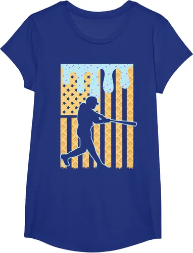 Vista 69 de Camiseta de béisbol Drip Boys Dripping Ice Cream Baseball American Flag, Negro -, Pequeña