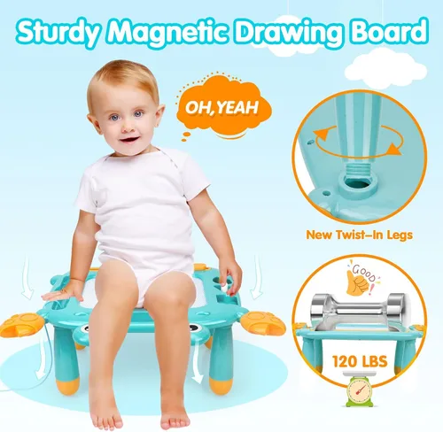 Vista 6 de Juguetes para niños pequeños, tablero de dibujo magnético, sin BPA, sin ftalatos, sin PVC, juguetes de bocetos para niños de 3, 4 y 5 años, regalo