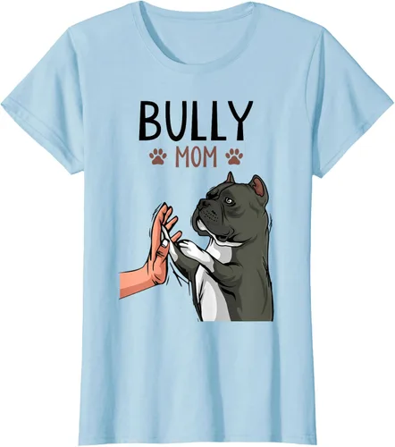 Vista 29 de American Bully Mom Cute Dog Mama Camiseta divertida para mujer, Blanco, S