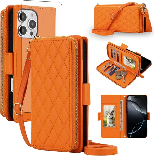 Vista 27 de Asuwish Funda compatible con iPhone 6/6s/7/8/SE 2020 2022 con cremallera y bloqueo RFID, protector de pantalla, correa cruzada i6 i7 i8 7s 8s SE2020